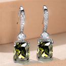 Charm Female Water Blue Crystal Stone Drop Earrings Silver Color Cute Trendy Bridal Wedding Jewelry For Women