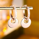 Charm Female White Crystal Zircon Stone Hoop Earrings Gold Color Simple Wedding Jewelry For Women