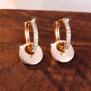 Charm Female White Crystal Zircon Stone Hoop Earrings Gold Color Simple Wedding Jewelry For Women