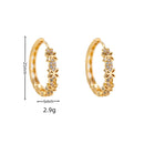 Statement Female Rainbow Flower Zircon Stone Hoop Earrings Luxury Glod Color Wedding Jewelry For Women