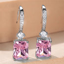 Charm Female Water Blue Crystal Stone Drop Earrings Silver Color Cute Trendy Bridal Wedding Jewelry For Women