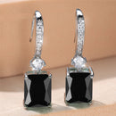 Charm Female Water Blue Crystal Stone Drop Earrings Silver Color Cute Trendy Bridal Wedding Jewelry For Women