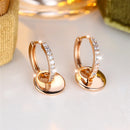 Charm Female White Crystal Zircon Stone Hoop Earrings Gold Color Simple Wedding Jewelry For Women
