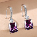 Charm Female Water Blue Crystal Stone Drop Earrings Silver Color Cute Trendy Bridal Wedding Jewelry For Women