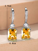 Charm Female Water Blue Crystal Stone Drop Earrings Silver Color Cute Trendy Bridal Wedding Jewelry For Women